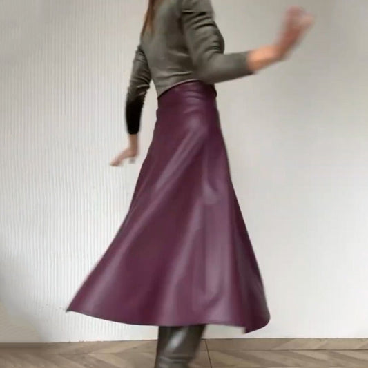 ✨ Women's Elegant Glossy Solid Color Skirt – Chic & Stylish! ✨