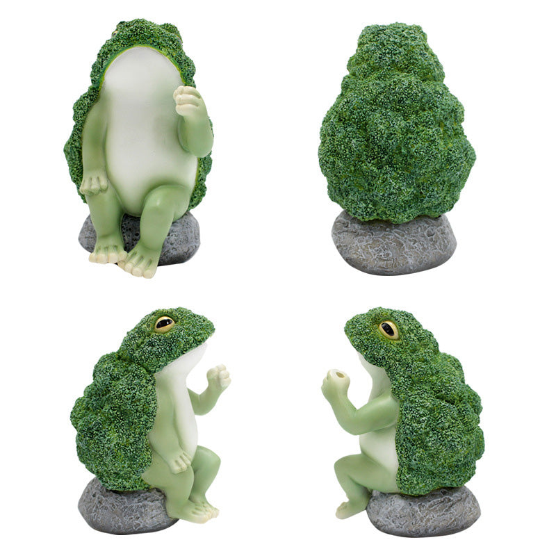 Simulated Broccoli Frog Ornament