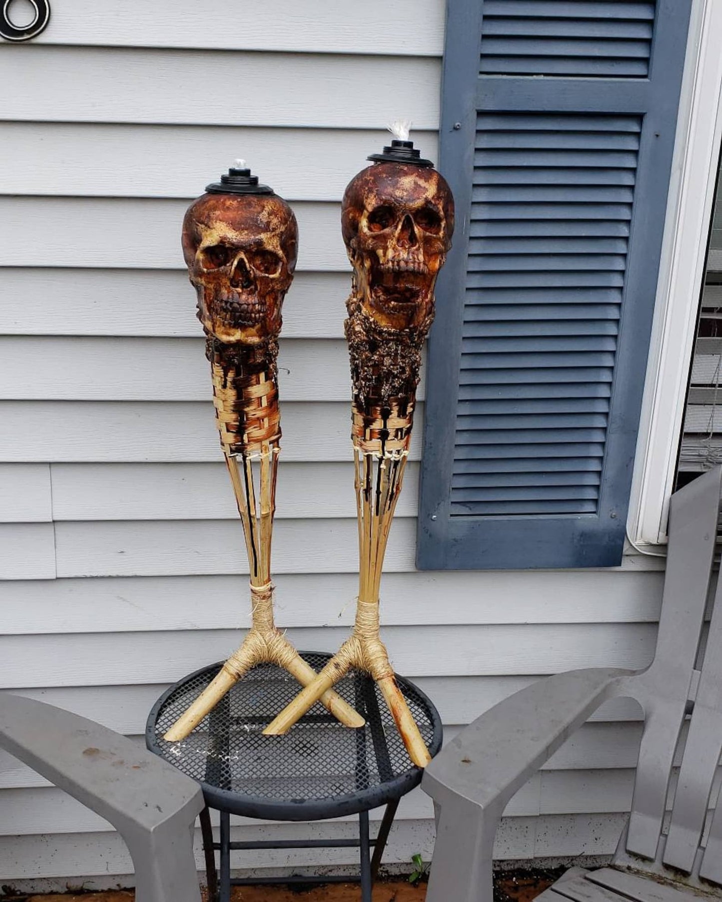 ๐ Handmade Skull Tiki Torch