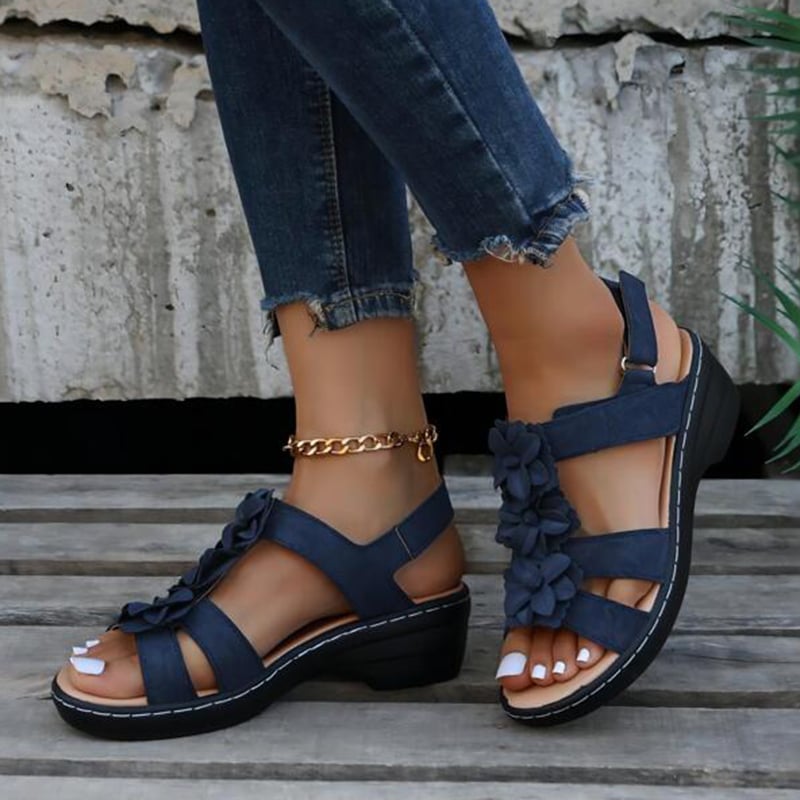 Summer Flower Platform Sandals