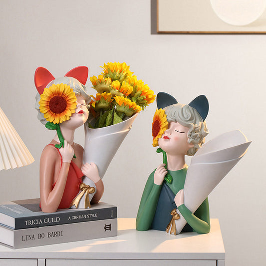 Sunflower Girl Vase