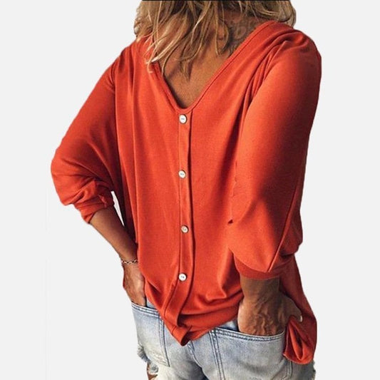 Plus Size Women Loose Baggy T-Shirt Button👚