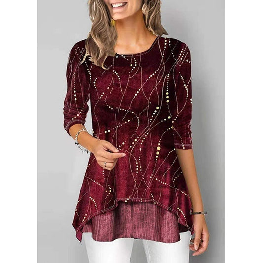 3/4 sleeve printed T-shirt