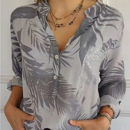 💕Women's Fashion V-Neck Printed Top