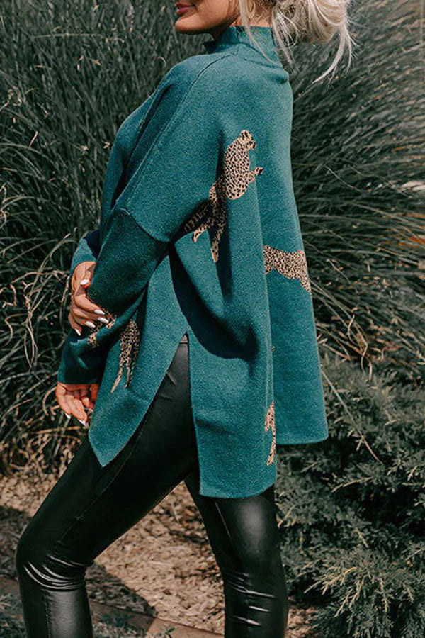 ⏳Casual Retro Tiger and Leopard Print Long-sleeved Top