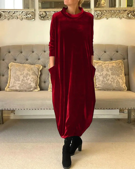šRound neck slimming long dress