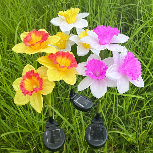 Waterproof Solar Narcissus Flowers Landscape Lights