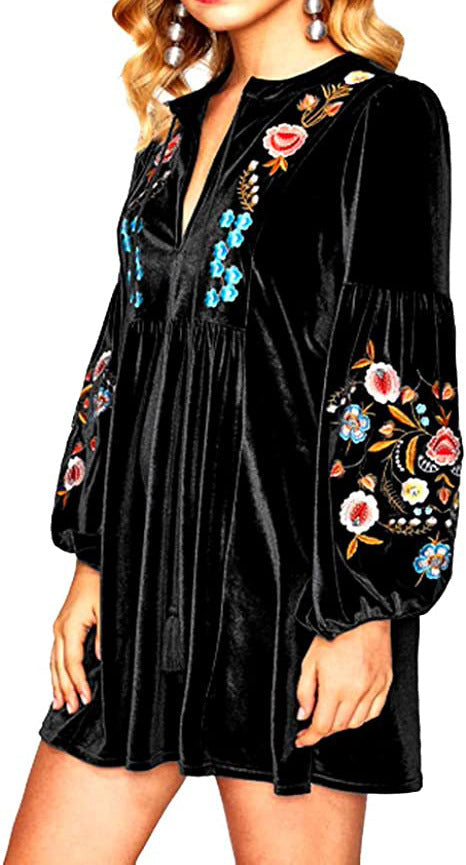 🎁Hot sale🔥V Neck Tie Front Gathered Floral Top