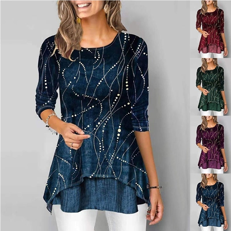 3/4 sleeve printed T-shirt