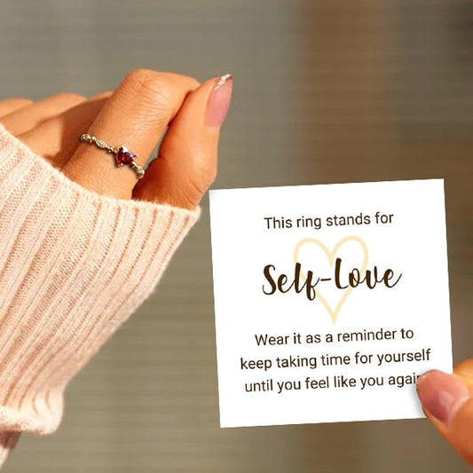💝Take Time For Yourself Heart Ring💗
