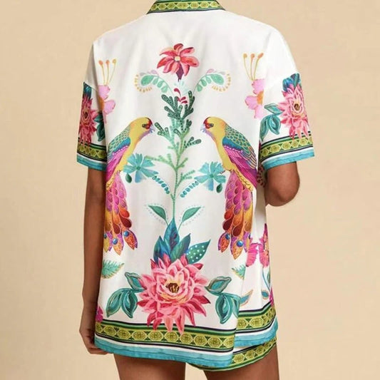 Women's Casual Bohemian Print Two Piece Set