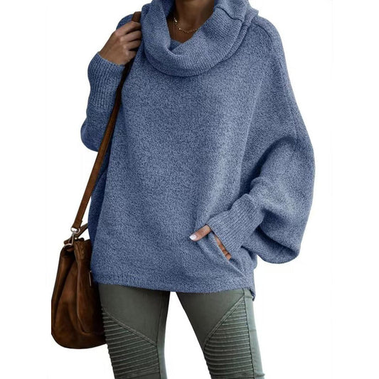 🎁✨Hot sale🔥Women's Batwing Cowl Neck Sweater with Pocket