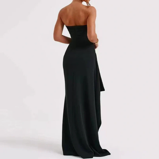 🎉 Strapless Sheath Dress with Side Slit