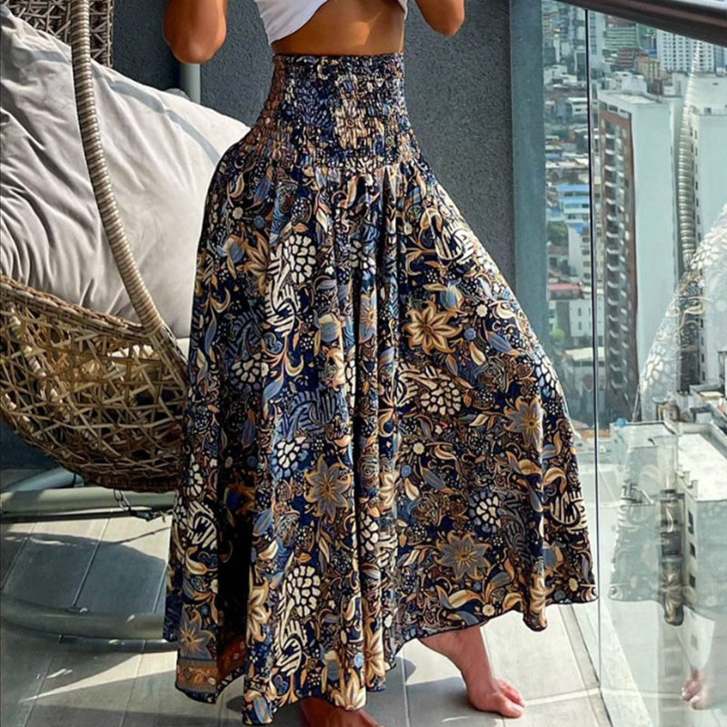new casual fashion floral skirt with half body
