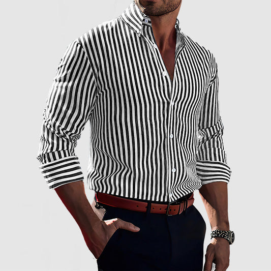 Gentleman's Cotton Striped Long Sleeve Shirt