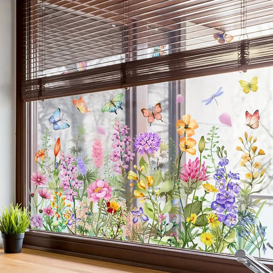 💐💞Colorful Floral Bouquet Window Sticker
