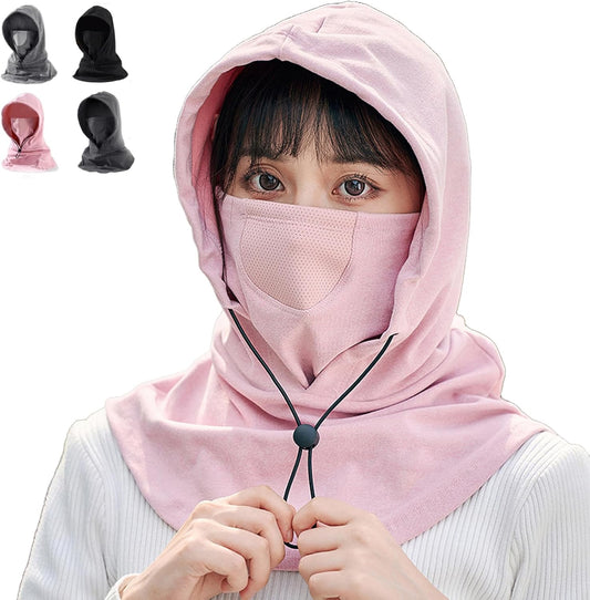 Hooded Face Mask with Neck Warmer for Cycling