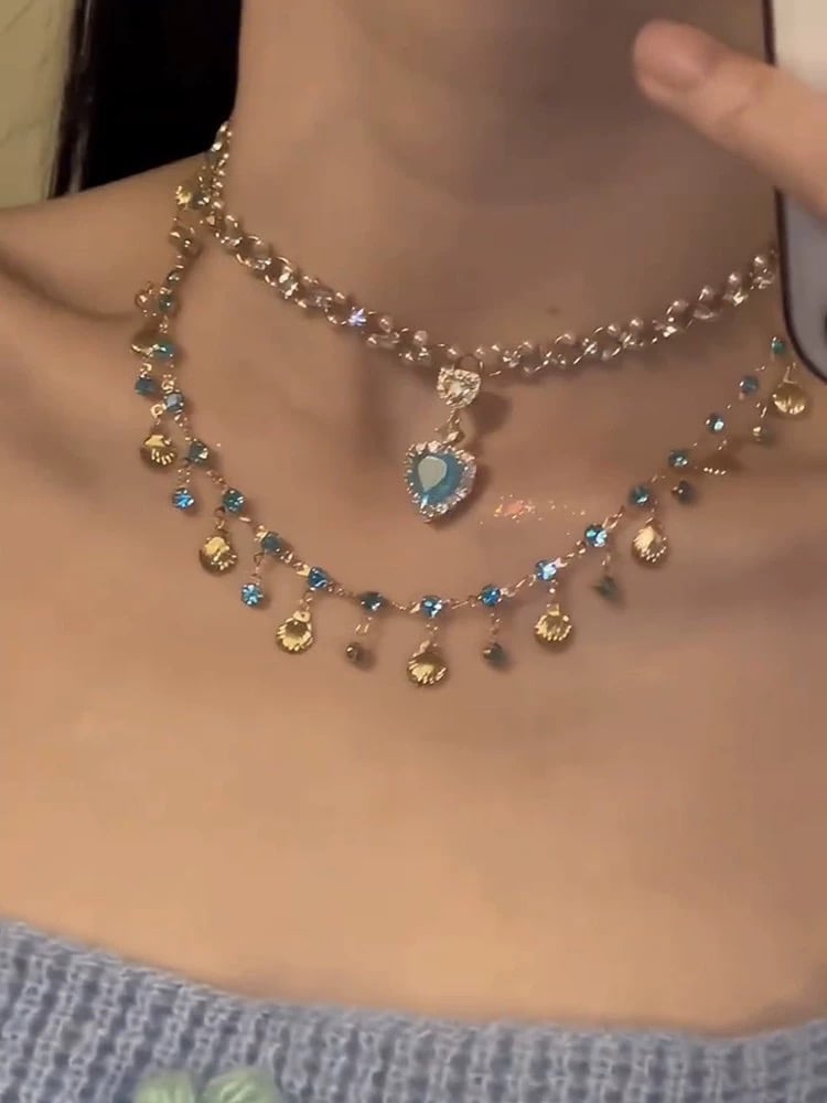 Aquamarine Tassel Necklace