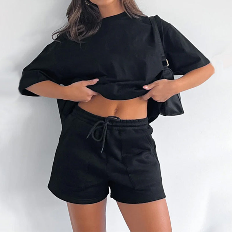 Women’s 2 Piece Outfits Oversized T-Shirt & Shorts