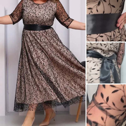 👗Plus Size Women Double Layer Elegant Dress💖