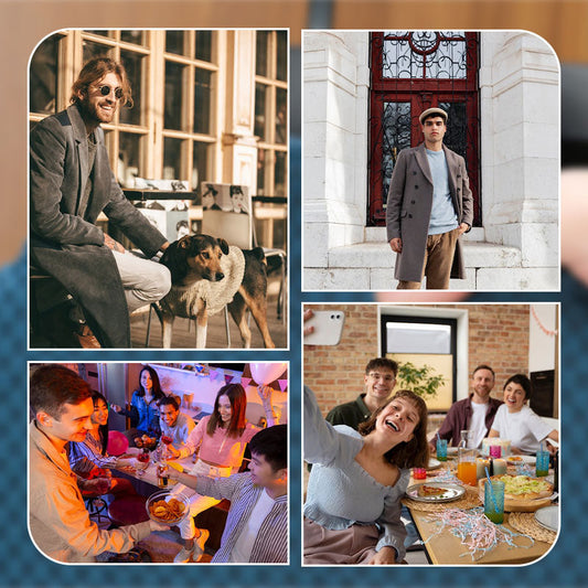 Men's High Fashion Pattern Half Zip Casual Business Shirt