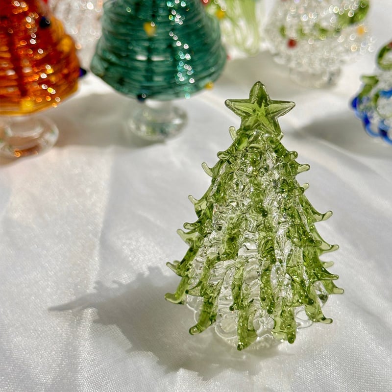 🔥 🎁Handmade Glass Christmas Tree Statue