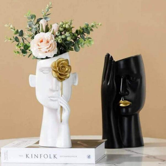 Abstract Covered Face Vase