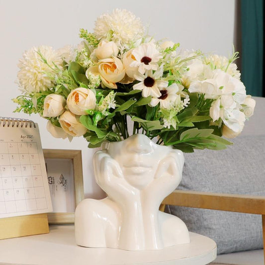 Abstract Lady Face Flower Vase