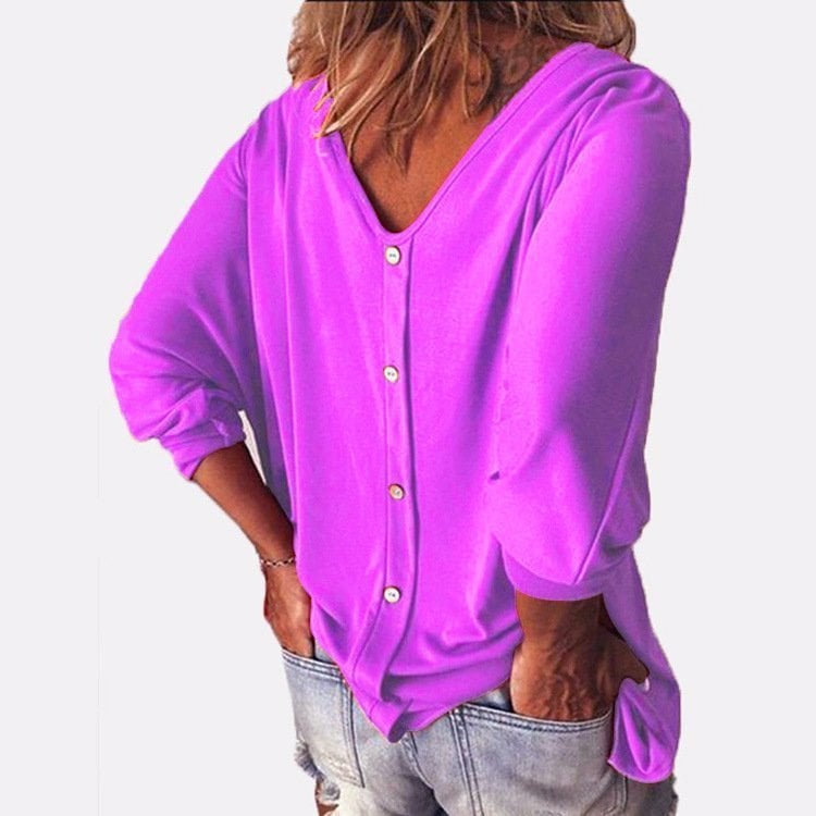 Plus Size Women Loose Baggy T-Shirt Button👚