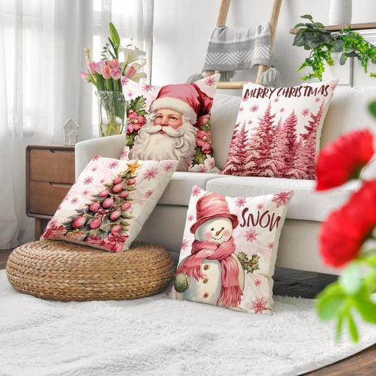New Pink Christmas Pillow Covers-New Christmas Home Products