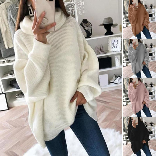 🔥Women’s Oversized Turtleneck Solid Color Knit Sweater