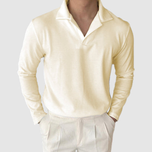 Men's V-neck small gingham top