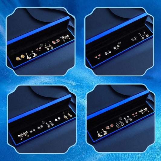 💝Stylish S925 Silver Zircon One-week Earrings Set (6 Pairs)