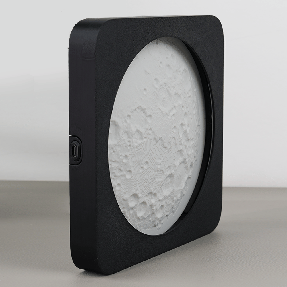 🌕 3D Printed Moon Lamp with Smart Touch and Stepless Dimming Night Light