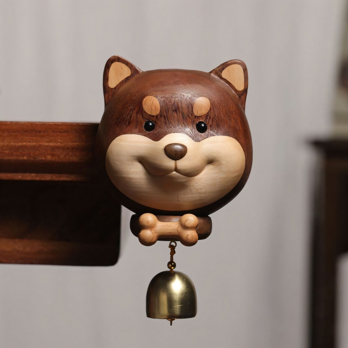 Ebony Shiba Inu Wind Chime Pendant - A Beautiful Combination of Cuteness and Nature