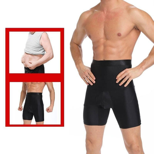 Men's Silicone Non-Slip High Waist Shapewear Boxer Briefs