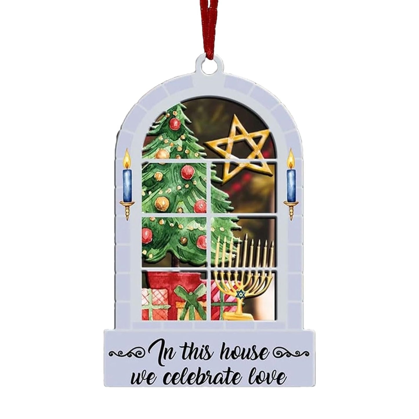 Christmas Hanukkah Acrylic Ornament