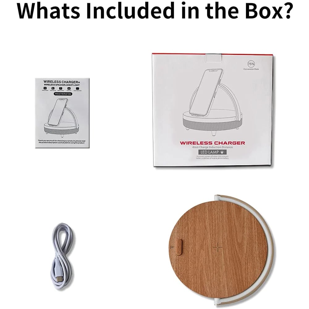 Multifunctional wireless rechargeable touch night light