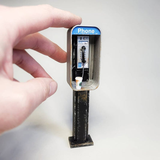 Handmade Miniature American payphone in 1:12 scale