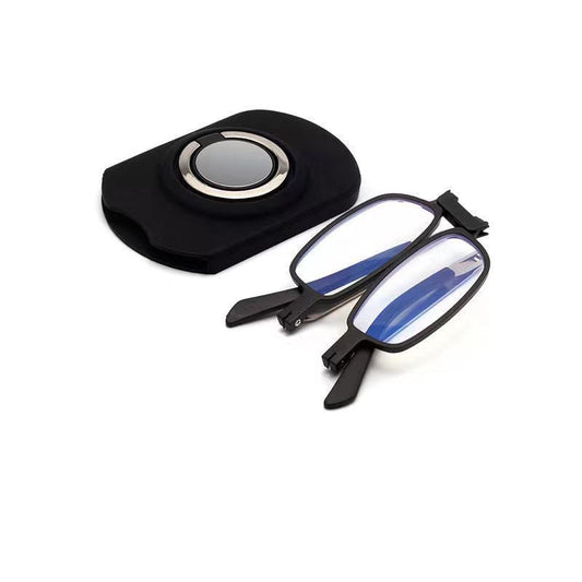 BLUE LIGHT READING GLASSES METAL SQUARE FOLDING GLASSES