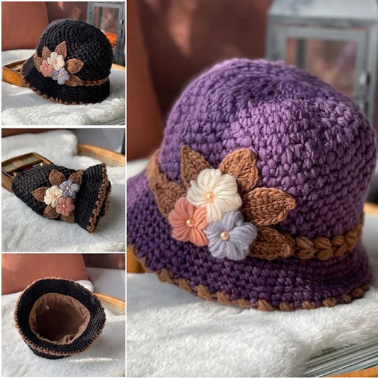 🎄Women's Flowers Knitted Woolen Hat