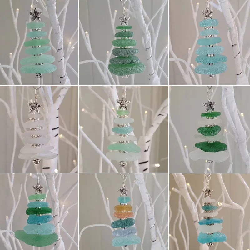 🔥Sea Glass Christmas Tree Ornament 🎄