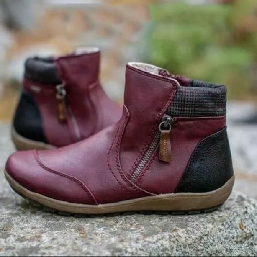 Women Zipper Waterproof Ankle-Support Boots👍