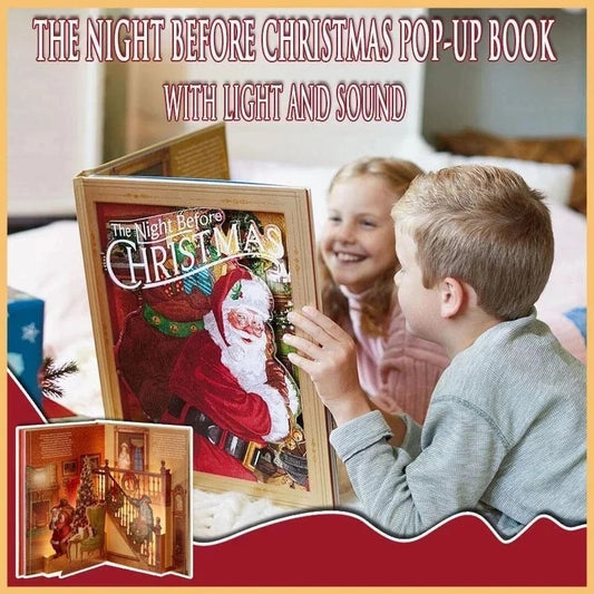 ๐2023 Best Christmas Gifts For Kids-Night Before Christmas Pop-Up Book(Light & Sound)