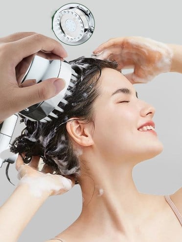 Hand-held multi-functional shampoo shower with one-click water stop faucet