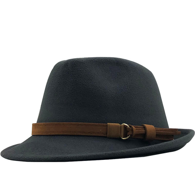 Gentleman Leather Buckle Hat