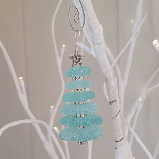 š„Sea Glass Christmas Tree Ornament š