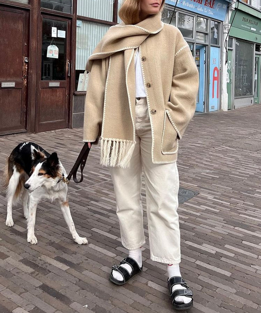 Hepburn Style Woolen Cape Coat