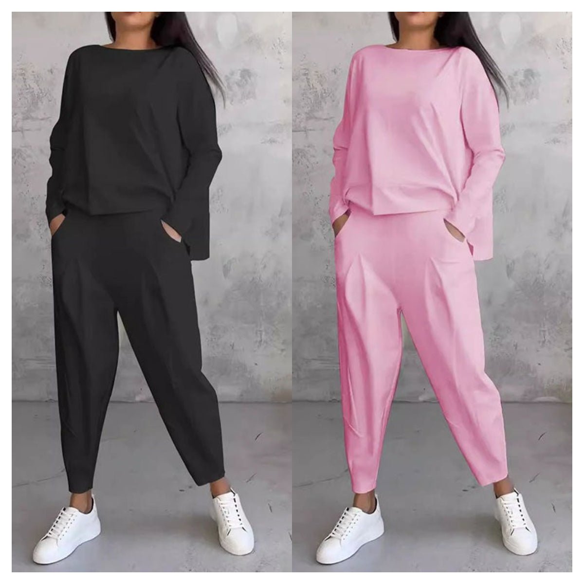 🌸Women's 2-piece set: long-sleeved round neck top + pants