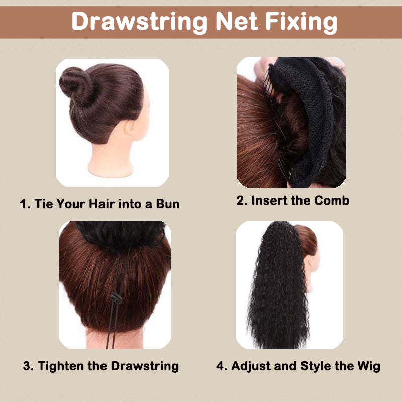 💜Curly Wavy Frizzy Hair Extension with Ponytail🔥